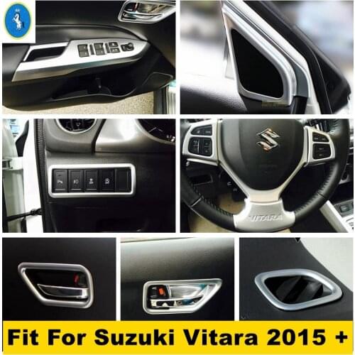 Steering Wheel Button / Armrest Window Lift Button / Handle Bowl / Head Lamp Cover Trim Fit For Suzuki Vitara Escudo 2015 - 2020