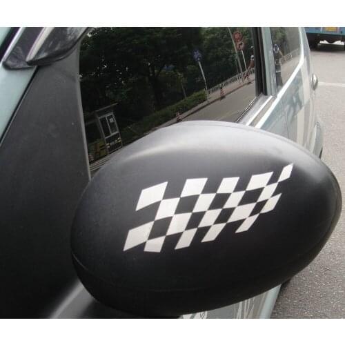 Car Decal Grid racing sport flags for beetle smart Truck Vinyl Wing Mirror sticker CF702 2Pcs set