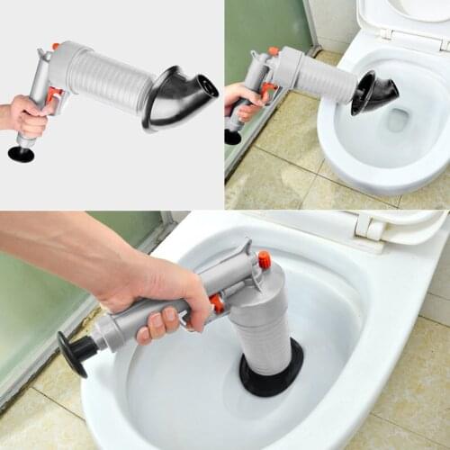 Air Power Drain Blaster gun High Pressure Powerful Manual sink Plunger Opener cleaner pump for Bath Toilets Bathroom Show