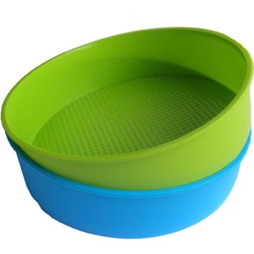BMBY-Silicone Mould Bakeware 26cm/10inch Round Cake Form Baking Pan Blue and green colors are random