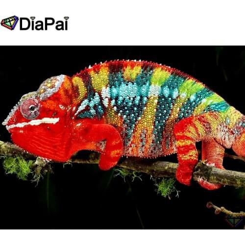 DIAPAI 5D DIY Diamond Painting "Animal chameleon" Full Drill Resin Diamond Embroidery Cross Stitch Home Decor A26377