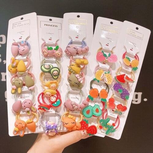 Children Elastic Hair Rubber Bands set Cartoon Cute Hair Rope Kids Headband Hair Ring girls Headwear Scrunchies hair accessories