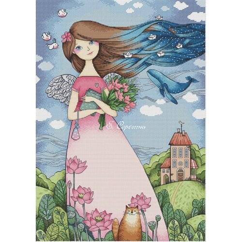 FF Birds and Peach Blossoms and Birds Counted Cross Stitch Kit Cross stitch RS cotton with cross stitch Girls'Dreams