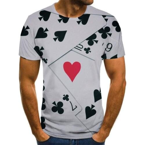 Brand Poker T shirt Playing Cards Clothes Gambling Shirts Las Vegas Tshirt Clothing Tops Men Funny 3d t-shirt
