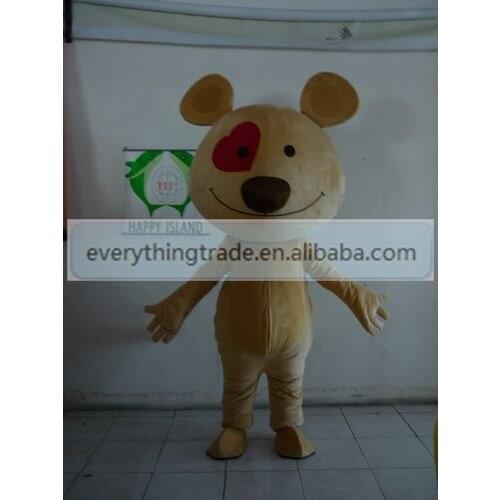 Hot sale 2017 Adult cute big head bear mascot fancy dress suit costumes cartoon party costumes adult size