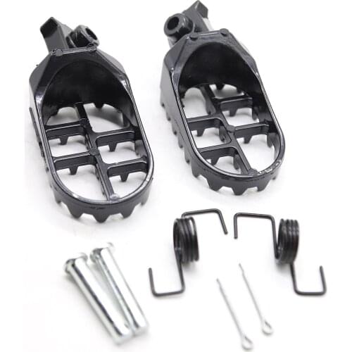 Footrests Kit Black Aluminum for Yamaha YZ125 YZ250 PW50 PW80 BW80 DT50 RT100 RT180 TT225S TT225T TTR110 TTR90 TW200 WR200 250