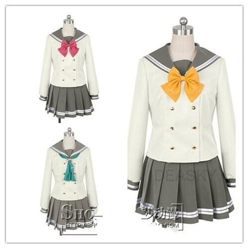 Lovelive sunshine Aqours Tsushima Yoshiko Cosplay Costume Japanese Anime Love live Girl Sailor School Uniform Suit Clothes