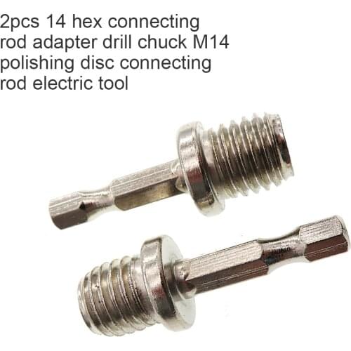 2-piece set of hexagonal connecting rod adapter drill chuck 1/4 M14 polishing disc to connect hexagonal metal accessories