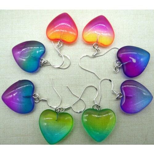 Natural stone Quartz crystal tiger eye Turquoises Heart-shaped charms Earring for diy Jewelry making Earring Pendant Accessories