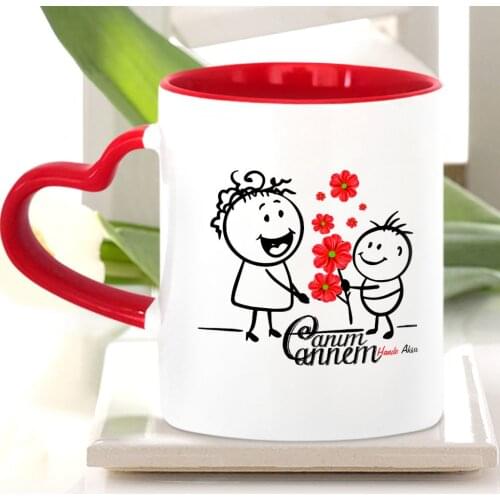 Personalized Dear Mom Red Heart Mug Cup-19