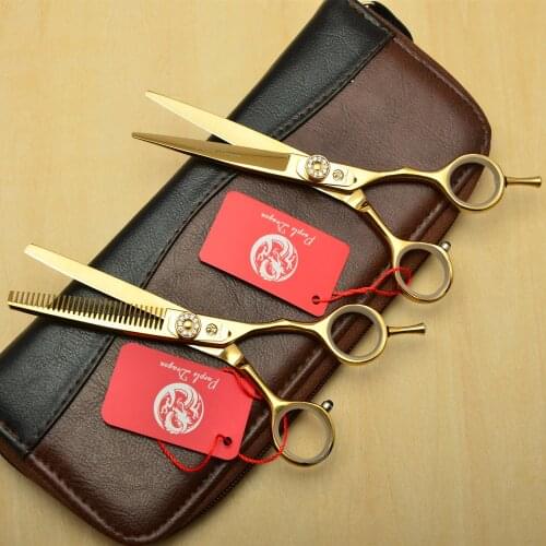 2Pcs 5.5'' 16cm Purple Dragon 440C Professional Human Hair Scissors Hairdressing Scissors Cutting Shears Thinning Scissors Z1020