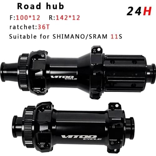 VITOOCYCLE Road Bike Straight Pull Hubs 24H Center Lock Disc Brake Front 100*9/12 Rear 135/142 HG Hub bicycle wheel hub
