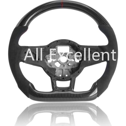 Carbon Fiber & Alcanrata Leather Steering Wheel For Volkswagen Golf MK7 GTI R