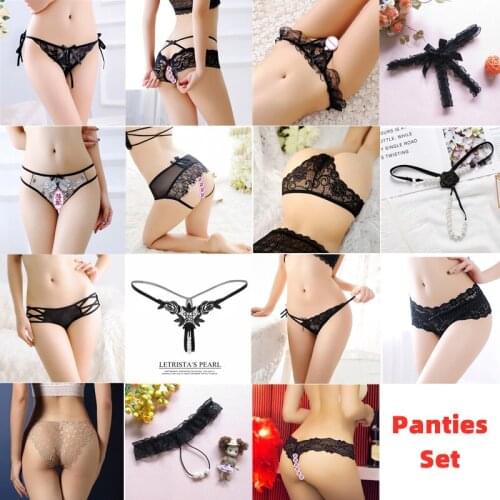 Girls Sexy Lace Lingerie Panties Fancy Low Rise Seamless Open Crotch G-String Thongs Sexy Underwear See Through Panties