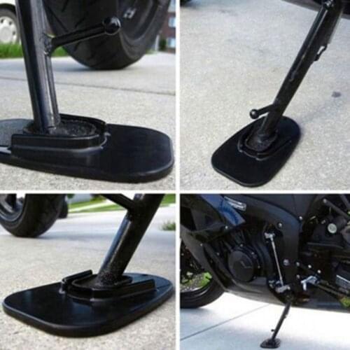 Universal Motorcycle Kickstand Pad Kick Stand Coaster Plate Black ABS Mat Autocycle Modification Supplies