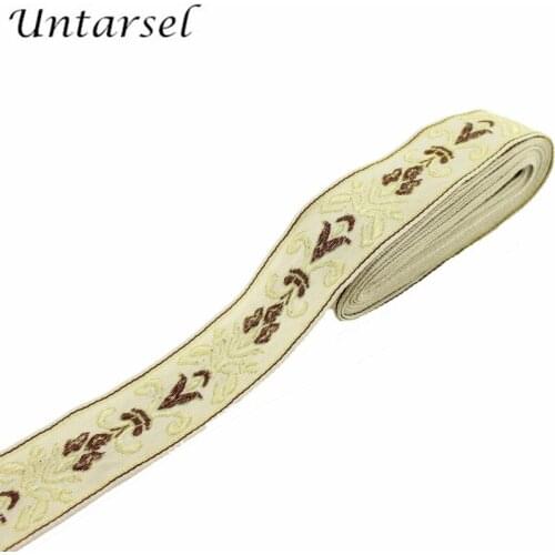 Untarsel 5yards elegant woven garment decorative ribbon tape DIY bedding handmade artcrafts satin lace jacquard dressing fita