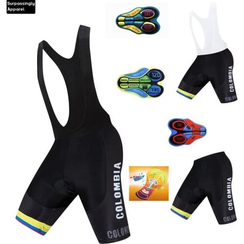 6XL Mens COLOMBIA Cycling Bib Shorts Summer Coolmax 20D Gel Pad Bike Bib Tights Mtb Ropa Ciclismo Moisture Wicking Pants