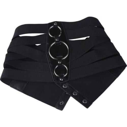 New black circle adornment ultra-loose knitting leisure belt tightening girl skirt waist elastic waist decoration fashion V792