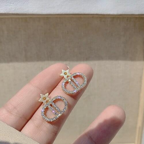 Personality Circle Earring for Women Brilliant AAA Zirconia Flower Stud Earring Brincos Wedding Pendant Fashion Jewelry Party