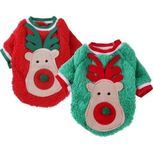 1pcs Pet Cat Christmas Coat Sweater Costume Soft Pet Velvet Hooded Clothes Puppy Coat