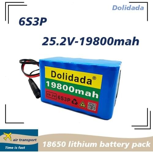 100% New 24V 19800Mah 6S3P 18650 Battery Lithium Battery 25.2v 19800mAh Electric Bicycle Moped /Electric/Li ion Battery Pack