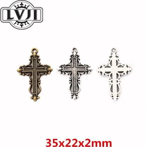 15pcs cross pendant charm DIY fashion bracelet necklace jewelry accessories 5943