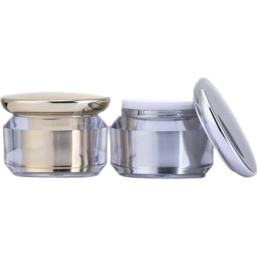 30g shiny silver/gold acrylic cream Jar for essence/gel/day cream/night cream/mask cream/moisturizer cosmetic packing
