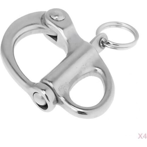 4 Pieces 32mm 304 Stainless Steel Swivel Snap Shackle for Kayak Canoe Baot Yacht