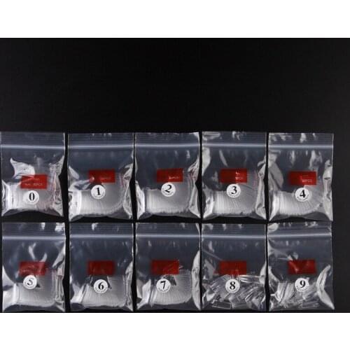 500pcs/Bag Nail False Tips (Korean Package) 10 Sizes (0-9) French Half Nail Tips False Extension Nail Tips Design Tool False Tip