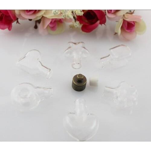 8MM Glass Vial with Bronze-Plated Cap vials/ mini/ glass/ charms/ bottles) Glass vials pendant diy jewelry finding