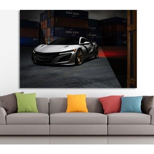 Acura NSX Silver Car Supercars Containers Vehicles Posters and Prints Wall Art Canvas Paintings For Home Decor