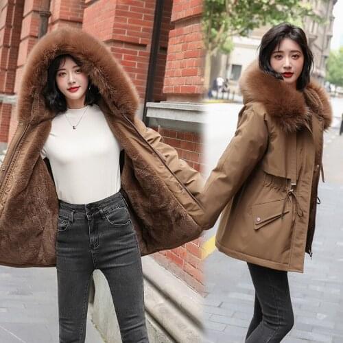 Promotion price! Big Fur 2021 Winter Jacket Women Plus size 3XL Down Parka Women Warm Fur Liner Winter Coat Female Warm Outerwea