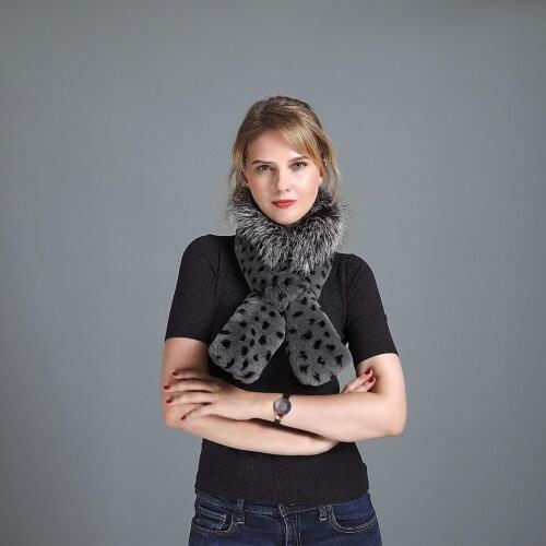 Hot sale 2020 New Real Tex Rabbit Fox Fur Scarves Ring Winter Collar luxury Thick Warm Top Quality Shawl Natural Fur Scarf