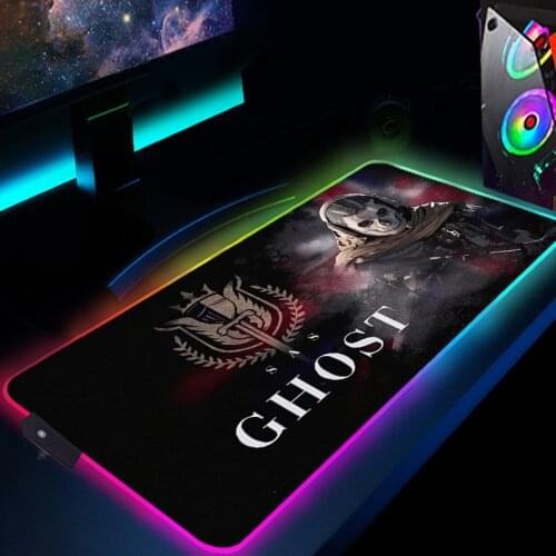 Gaming Keyboard Mousepad Call Of Duty Warzone Mausepad RGB Desk Mat LED Rubber Computer Mouse Mats PC Gamer Accessories Rugs LOL