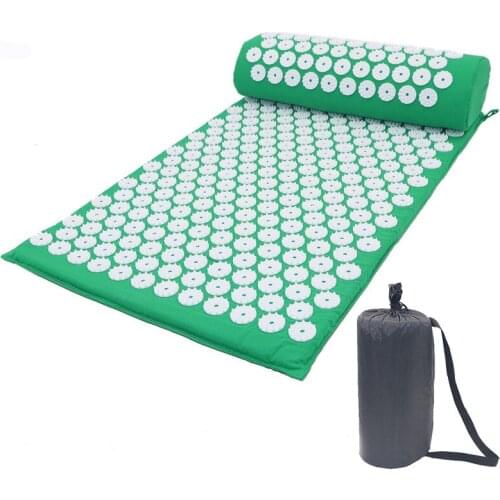 Yoga Mat Massager Cushion Massage Acupressure Relieve Stress Back Body Pain Spike Mat Acupuncture Massage Yoga Mat with Pillow