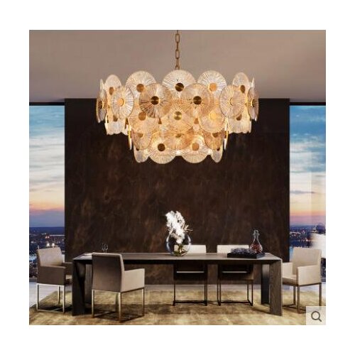 Creative luxury living room chandelier post-modern minimalist bedroom dining room lamp glass designer decoration model room lamp