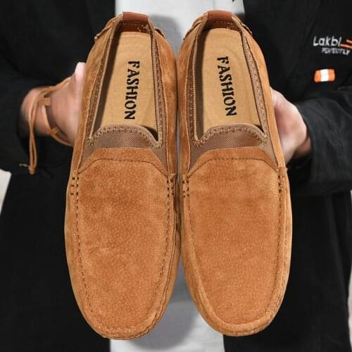 Men Loafers 2020 New Men Leather Shoes Moccasins Casual Shoes Breathable Sneakers Men Driving Shoes Comfort Suede Flats