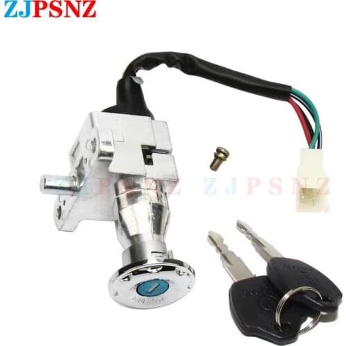Motorcycle Switch Key Faucet Lock Head Lock Electric Door Lock 4 Wires For GY6 CG125 Motorcycle ATV Scooters Ignition Universal