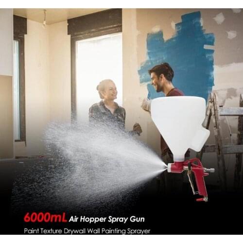 6000mL Air Hopper Spray Gun Paint Texture Drywall Wall Painting Sprayer Air Hopper Spraying Tool