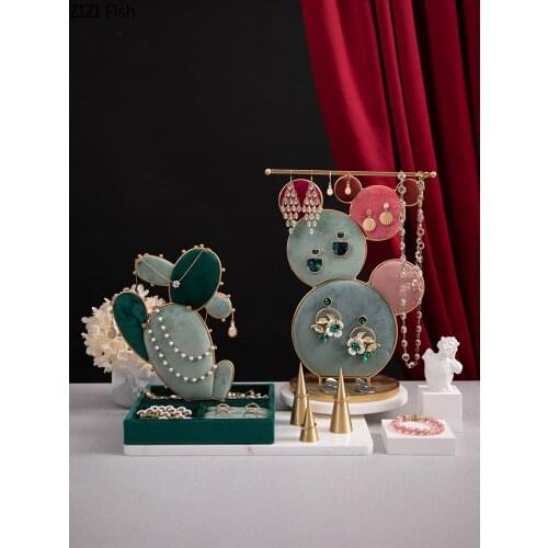 Jewelry Display Stand Flannel Plate Ring Plate Earring Stand Necklace Storage Rack Jewelry Display Shooting Creative Ornaments