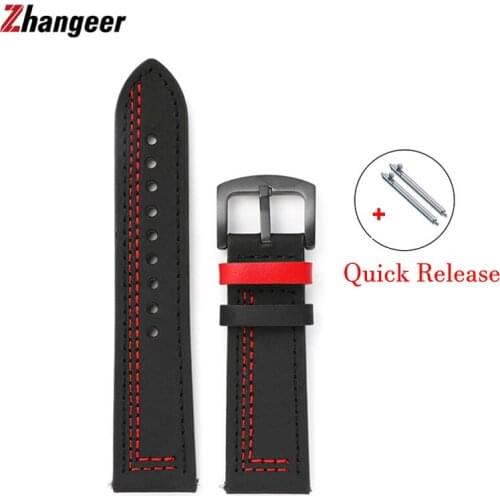 Crazy Horse Genuine Leather Watchband For Samsung Watch 46mm 42mm Strap For Huawei 2 Pro For moto360 20 22MM Quick Release Band