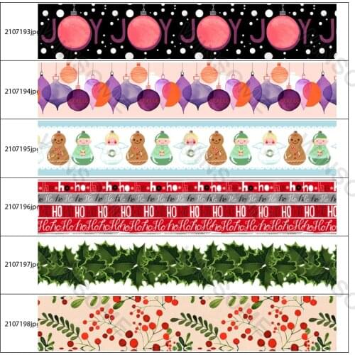 Christmas Animal Flower Print Grosgrain Ribbon Cartoon Suitable for DIY Holiday Decoration Crafts 10 Yards