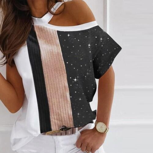 Oversized Sexy One Shoulder T Shirt Women Tops Summer Clothes For Women T-shirts Plus Size Women Clothing Camisetas De Mujer