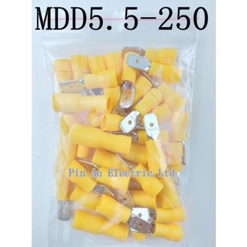 MDD5.5-250 male Insulated Spade 100PCS/Pack Quick Connector Terminals Crimp Terminal AWG