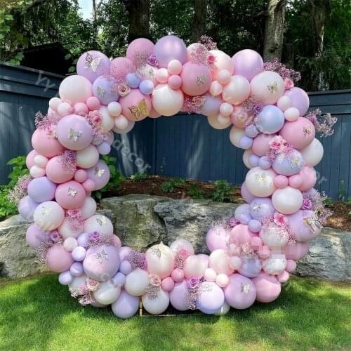 Balloons Garland Arch Kit Butterfly Arch Macaron Pink Purple Wedding Valentines Day Baby Shower Birthyday Party Background Deco