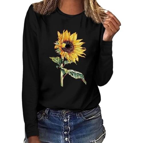 Oversized t-shirt футболка оверсайз Womens crop top Fashion Plus Size Print Round Neck Long Sleeved T-shirt Blouse Tops