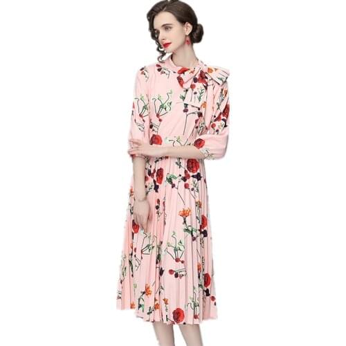 2021 New Arrival Spring Summer Women Sets Sweet Pink Floral Skirt Suits Top And Pleated Long Skirt Two Piece Set