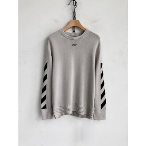 Lovers Letter Zebra 10.21 Crossing Print Pattern Knitted Pullover Sweater Women High Street Loose Knitwear Unisex