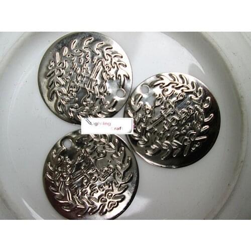 100 pcs/lot 28mm Large Size Flat Side Drilling Round Silver Sequins Coins for Crafts Sewing Custome Diy Decoration