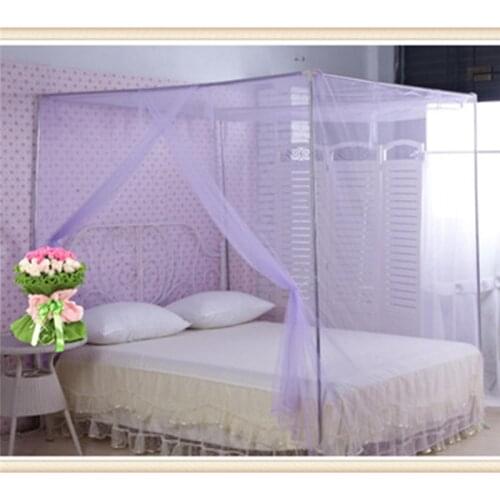 2020 New Double Bed Lace Bed Mosquito Insect Netting Mesh Canopy Princess Full Size Bedding Net Polyester White Pink Blue Purple